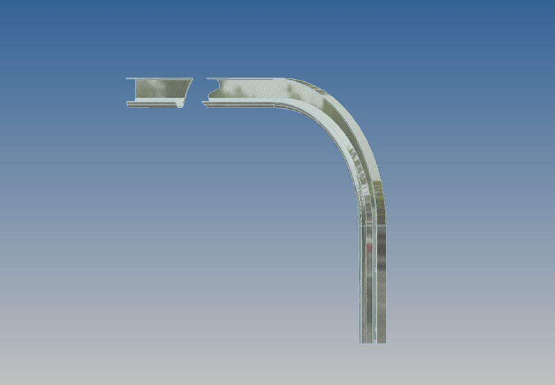 2` Horizontal Track - 6-6` Radius - 90 Degree - Curbside